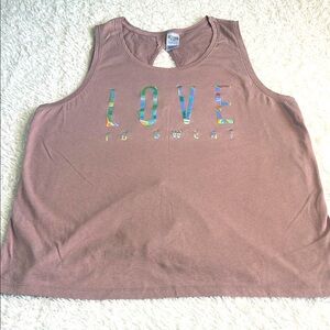 Victoria Sport Love to sweat Mauve Tank Top. Size M.
